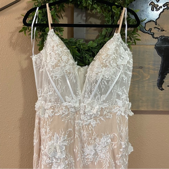 Lulus Luxe To Be Loved White Embroidered Lace Trumpet Maxi Dress - Picture 7 of 15